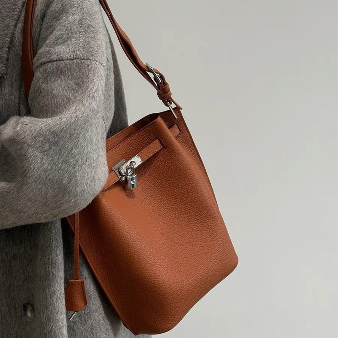 Inspired Kelly Bucket Bag | Leather Bucket Bag for Women