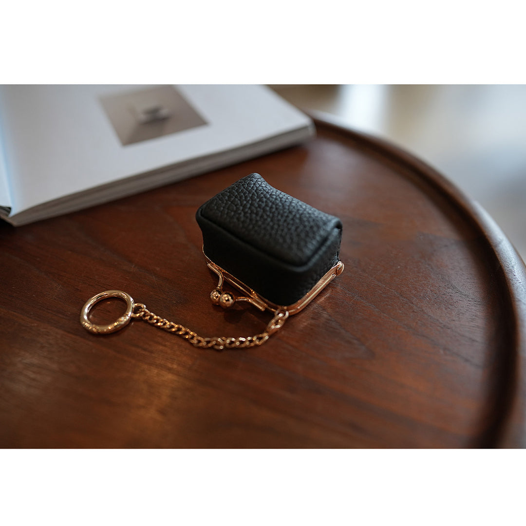 Top Grain Leather Kiss Lock Mini Bag