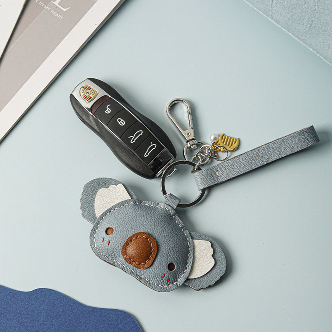POPSEWING® Sheep Leather Cute Koala Keychain DIY Kit