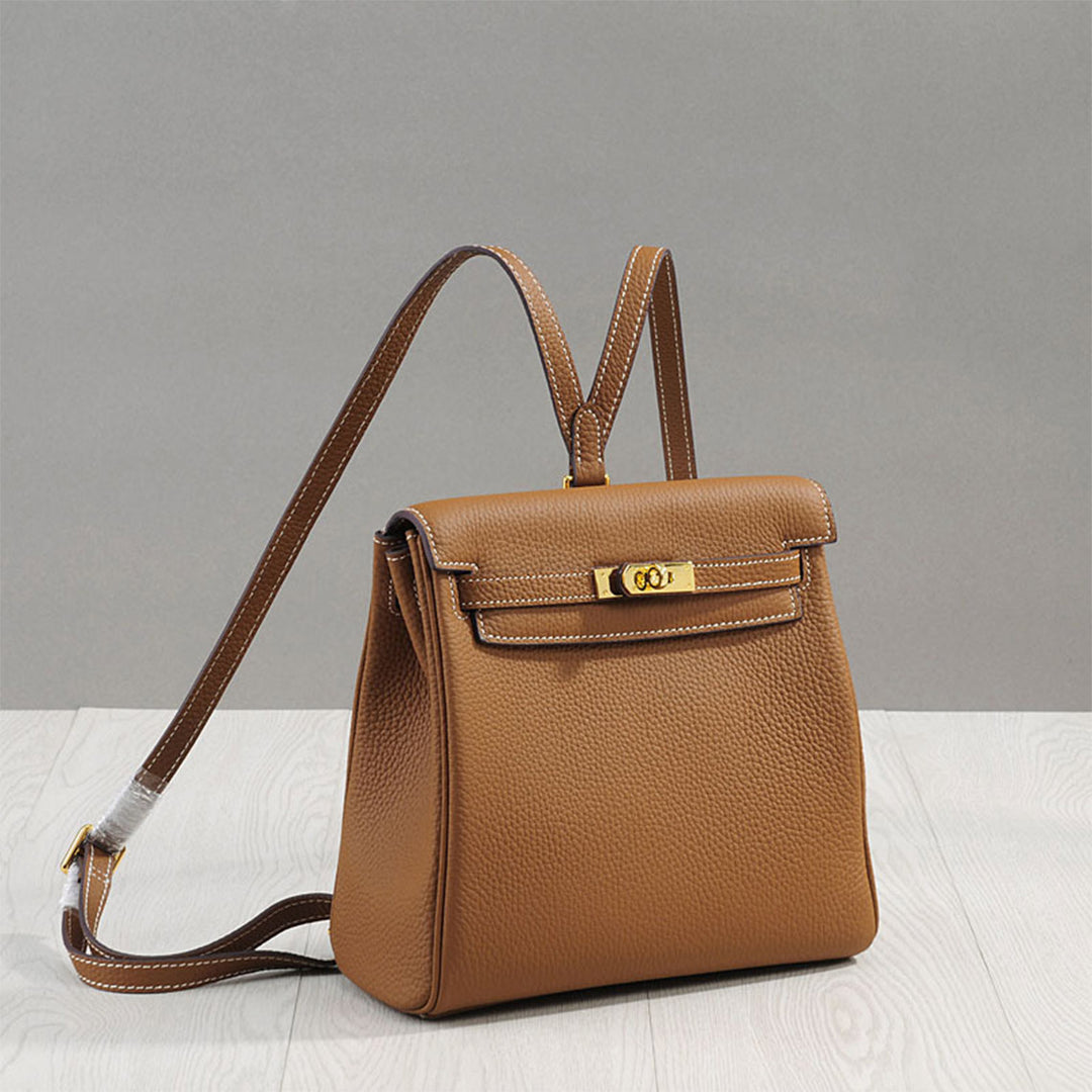 Top Grain Leather Inspired Kelly Backpack