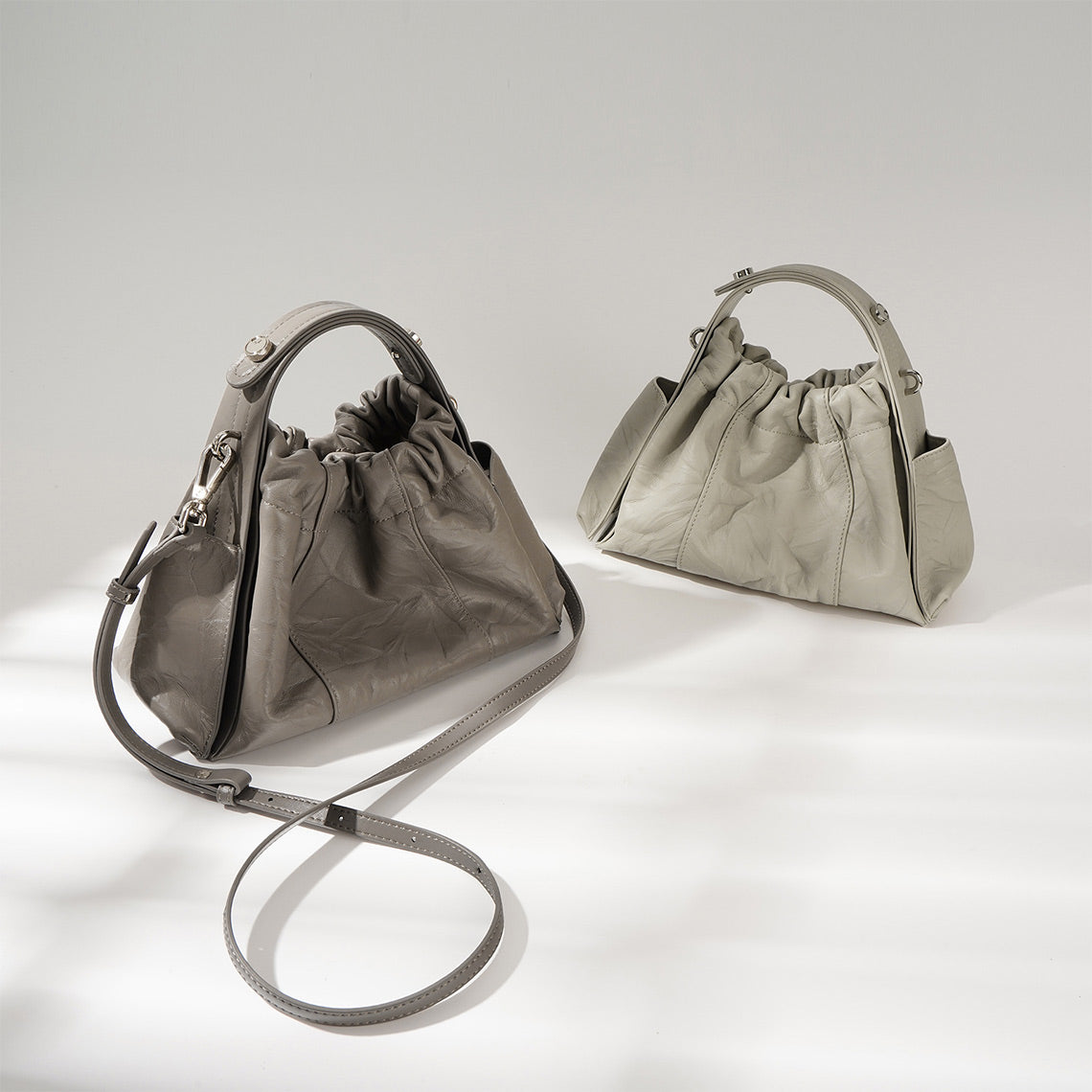 Top Grain Leather Women Cloud Handbag