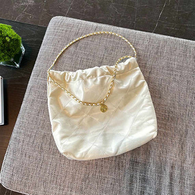 Top Grain Leather Slouchy Chain Bag for Women