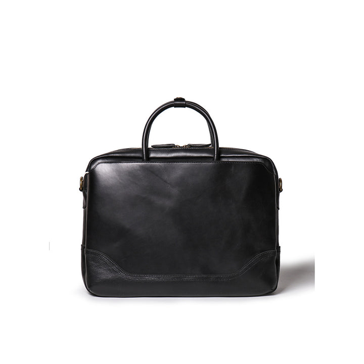 Black leather briefcase for men leather handbag