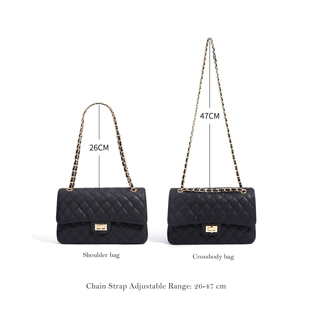 Inspired Flap Chain Bag Shoulder Bag with Adjustable Woven Chain
