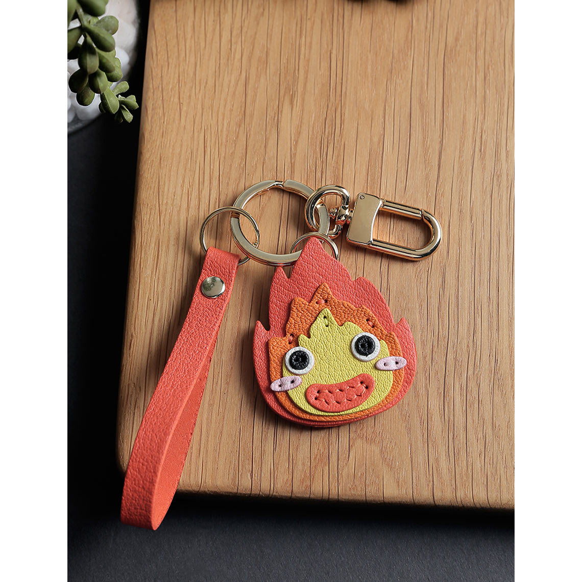 Anime Figure Calcifer Leather Charm DIY Kits | Gift for Anime