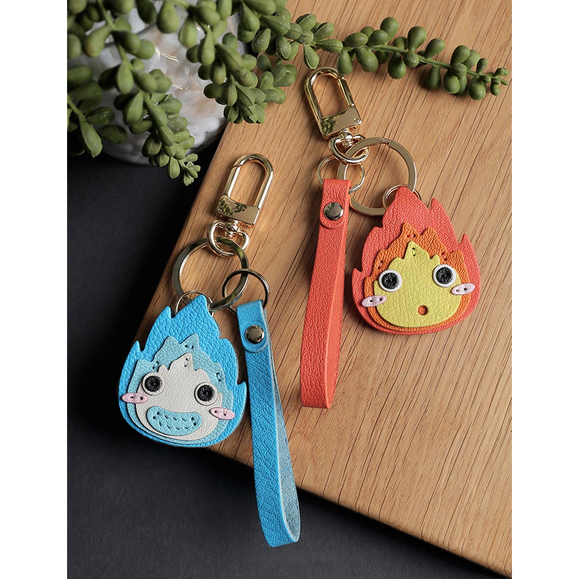Anime Figure Calcifer Leather Charm DIY Kits | Gift for Anime