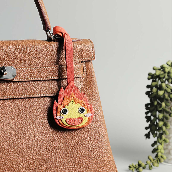 Anime Calcifer Design Leather Charm | Handmade Purse Charms - POPSEWING®