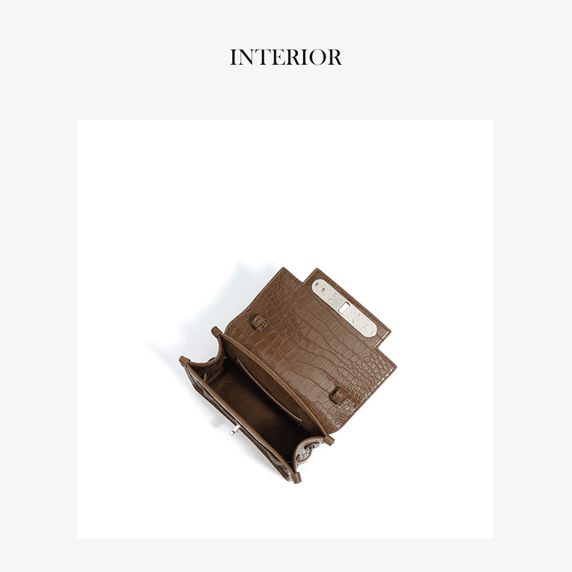 Crocodile Embossed Leather Small Crossbody Bag