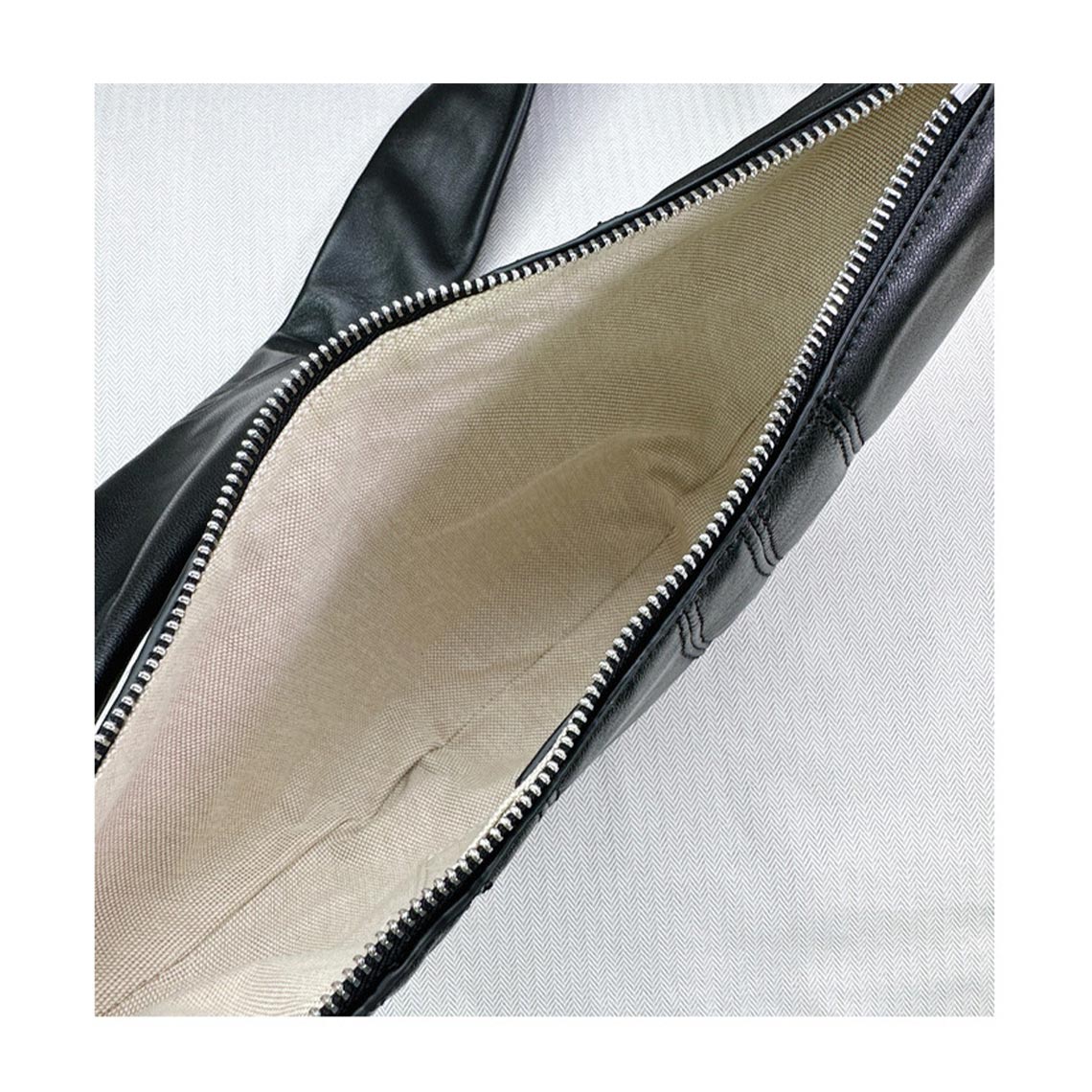 Minimalist Leather Croissant Crossbody Bag | Black Sheep Skin