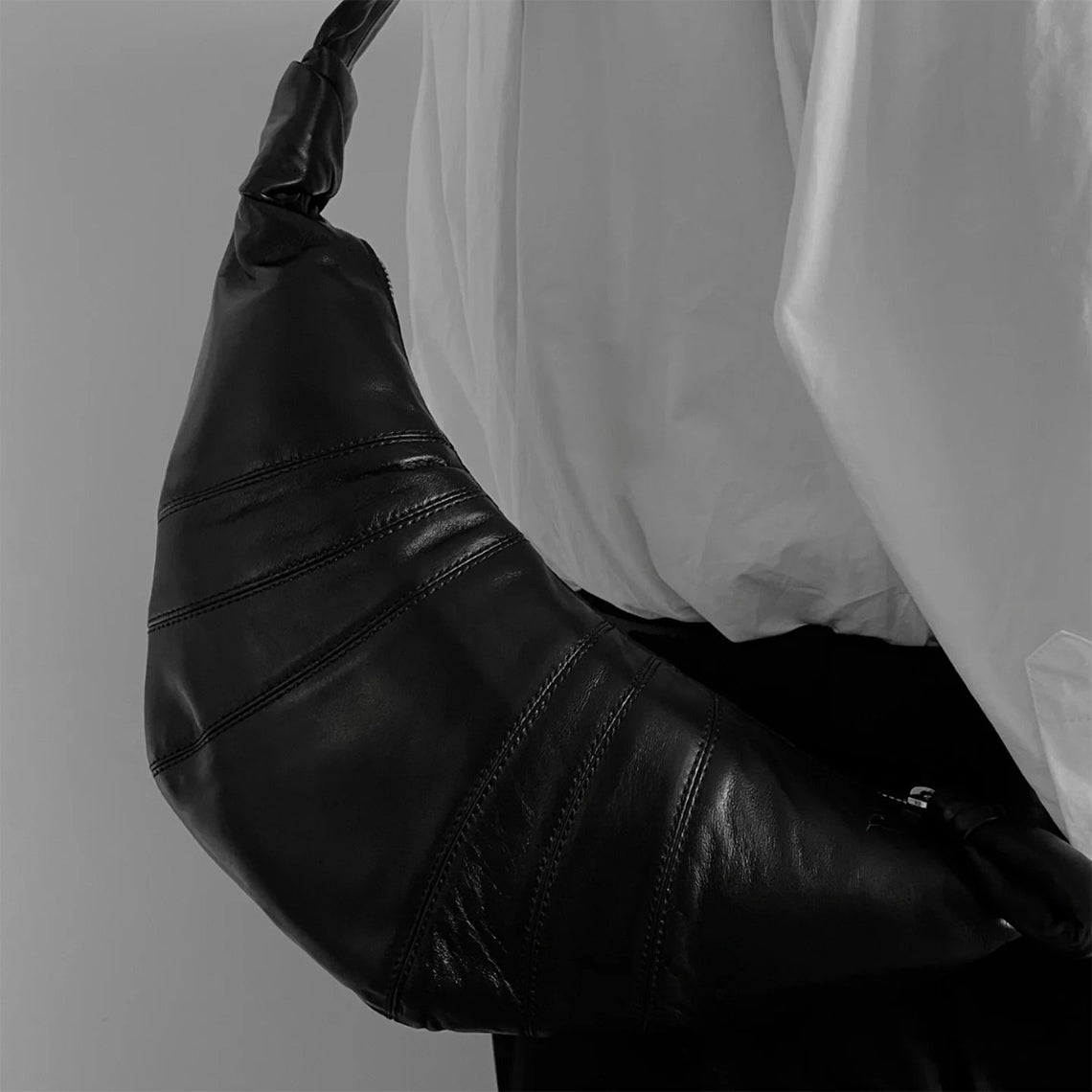 Lamb Skin Leather Market Knapsack BLACK Leather Backpack - Leather