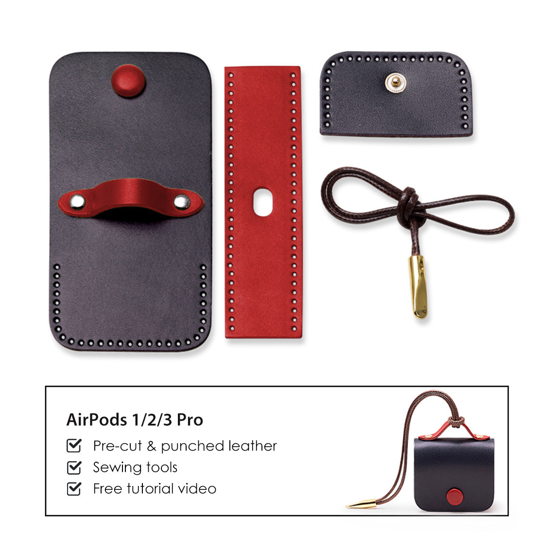 Mini Bag Leather Patterns | AirPods 1 Leather Holder - POPSEWING®