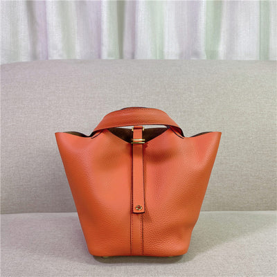 Orange Leather Bag Handbag | Casual Leather Bag for Everyday