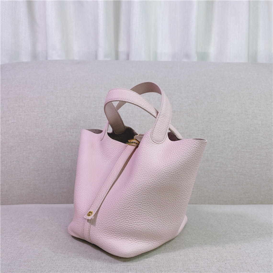 美品【HERMES】エトゥープ カーフスキン PICOTIN ハンドバッグ Hermès Picotin 22 Taurillon Clemence Etoupe | SACLÀB