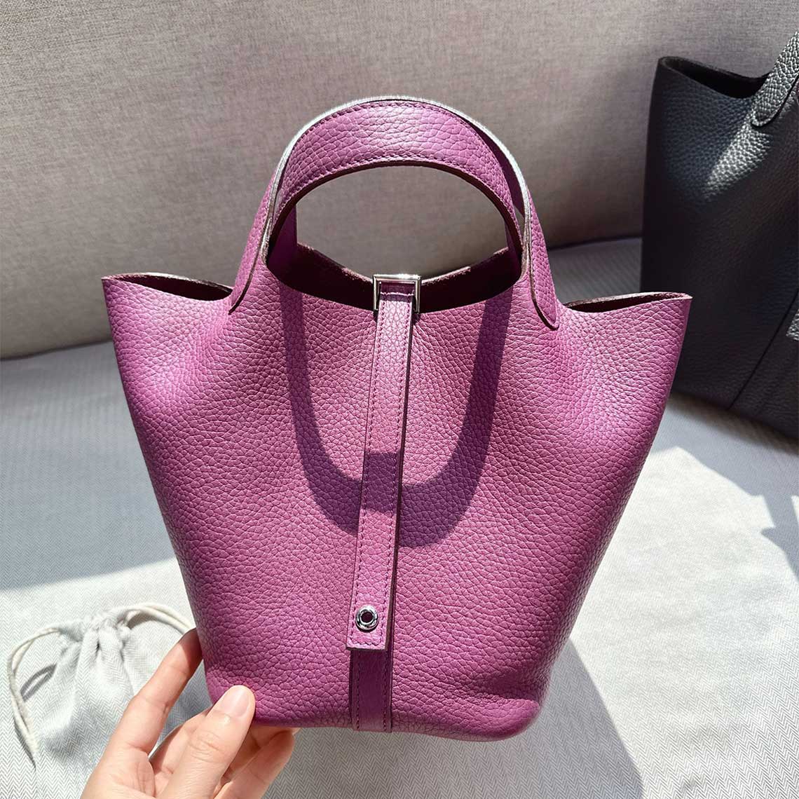 入手困難品【HERMES】ピコタン Picotin Lock 18 Bag Gold Ebene Hermes Picotin Lock bag 18/PM Ebene/Ebene Felt/ Swift