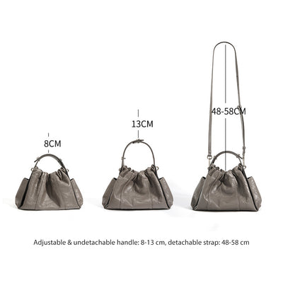 Top Grain Leather Women Cloud Handbag