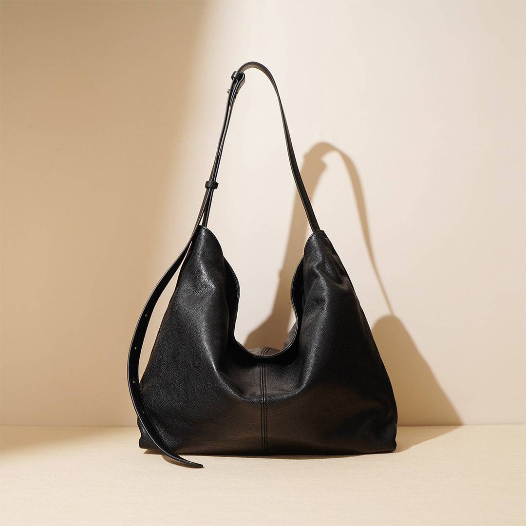 Lamb Border Leather buy Hobo Tote Bag