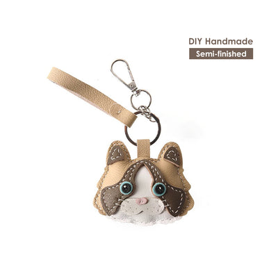 Leather Kitty Keychain | DIY Handmade Cat Keychain for Cat Lovers - POPSEWING®