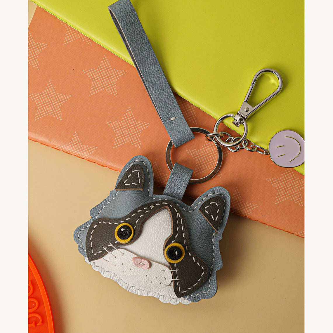 Leather Little Cat Keychain DIY Kit - POPSEWING®