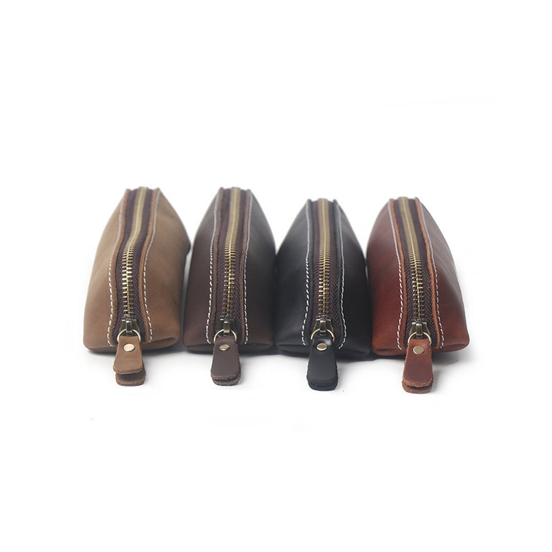 Crazy Horse Leather Zip Pen Holder