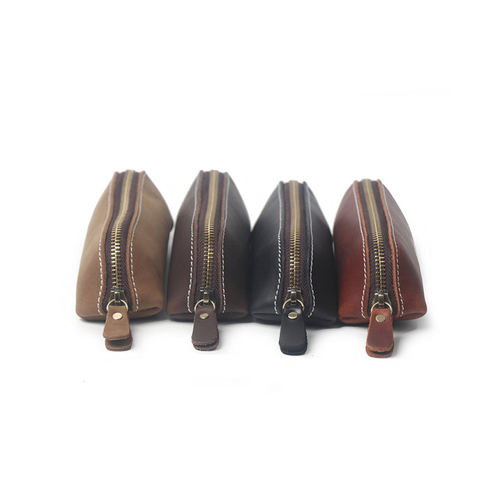 Crazy Horse Leather Zip Pen Holder