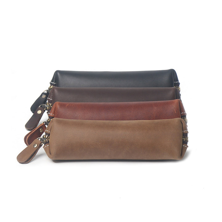 Crazy Horse Leather Zip Pen Holder