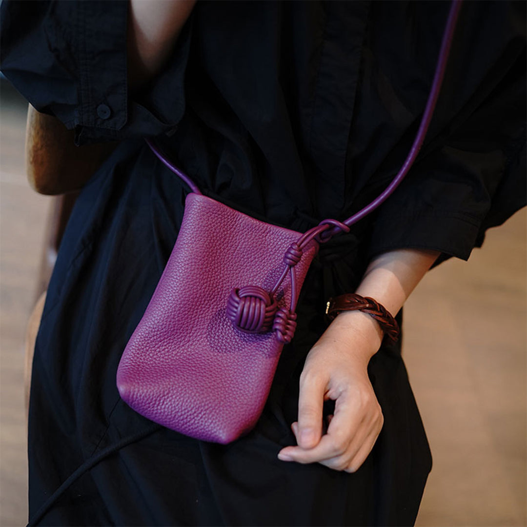 Purple Leather Bags | Genuine Leather Phone Bag for Women - POPSEWING®