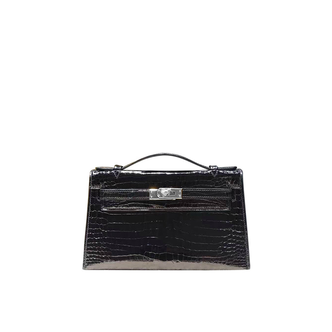 Leather Inspired Croc Kelly Clutch Bag