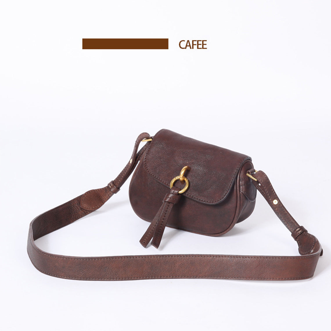 Dark Brown Leather Saddle Bag | Women Crossbody Bag - POPSEWING®