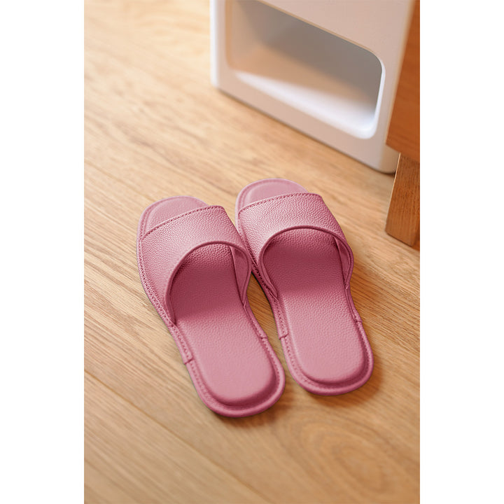 Pink Leather Slippers | Genuine Leather Slippers - POPSEWING®