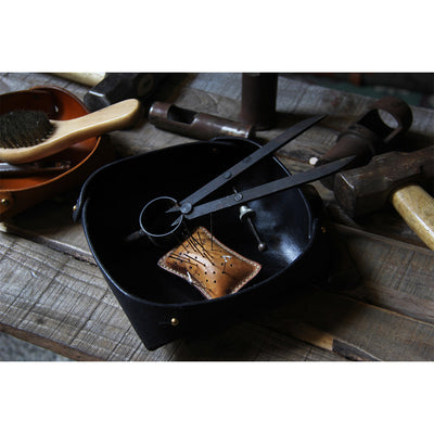 Black Leather Tray | Leather Valet Tray for Men - POPSEWING®
