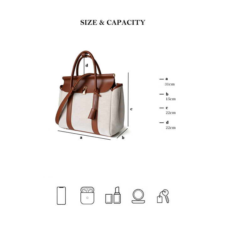 Top Grain Leather Women Work Handbag