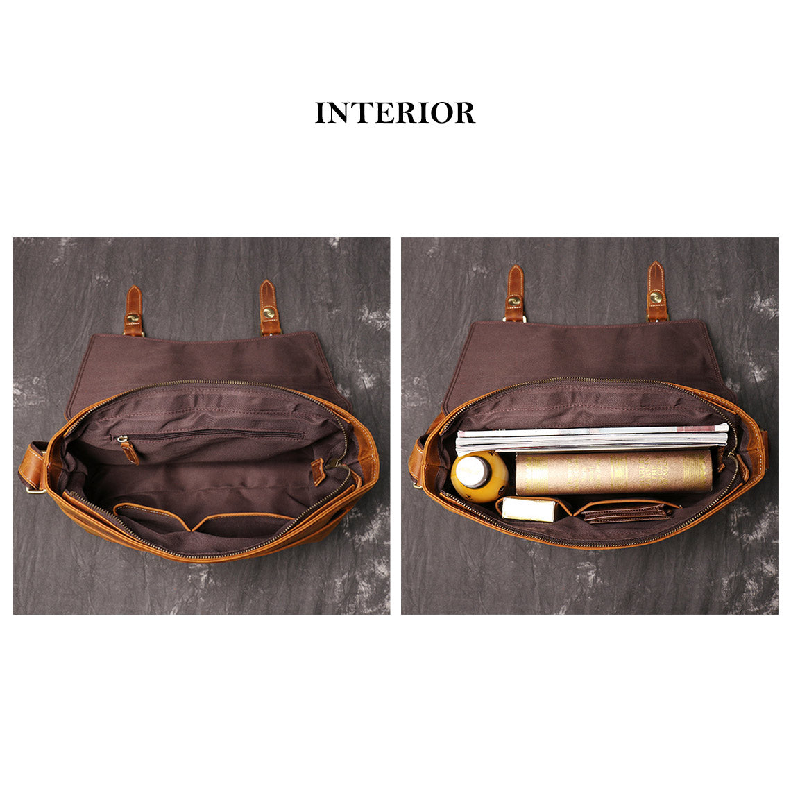 Crazy Horse Leather Men's Messenger Satchel Bag – POPSEWING®