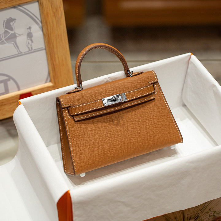Top Grain Leather Inspired Mini Kelli 19 Handbag