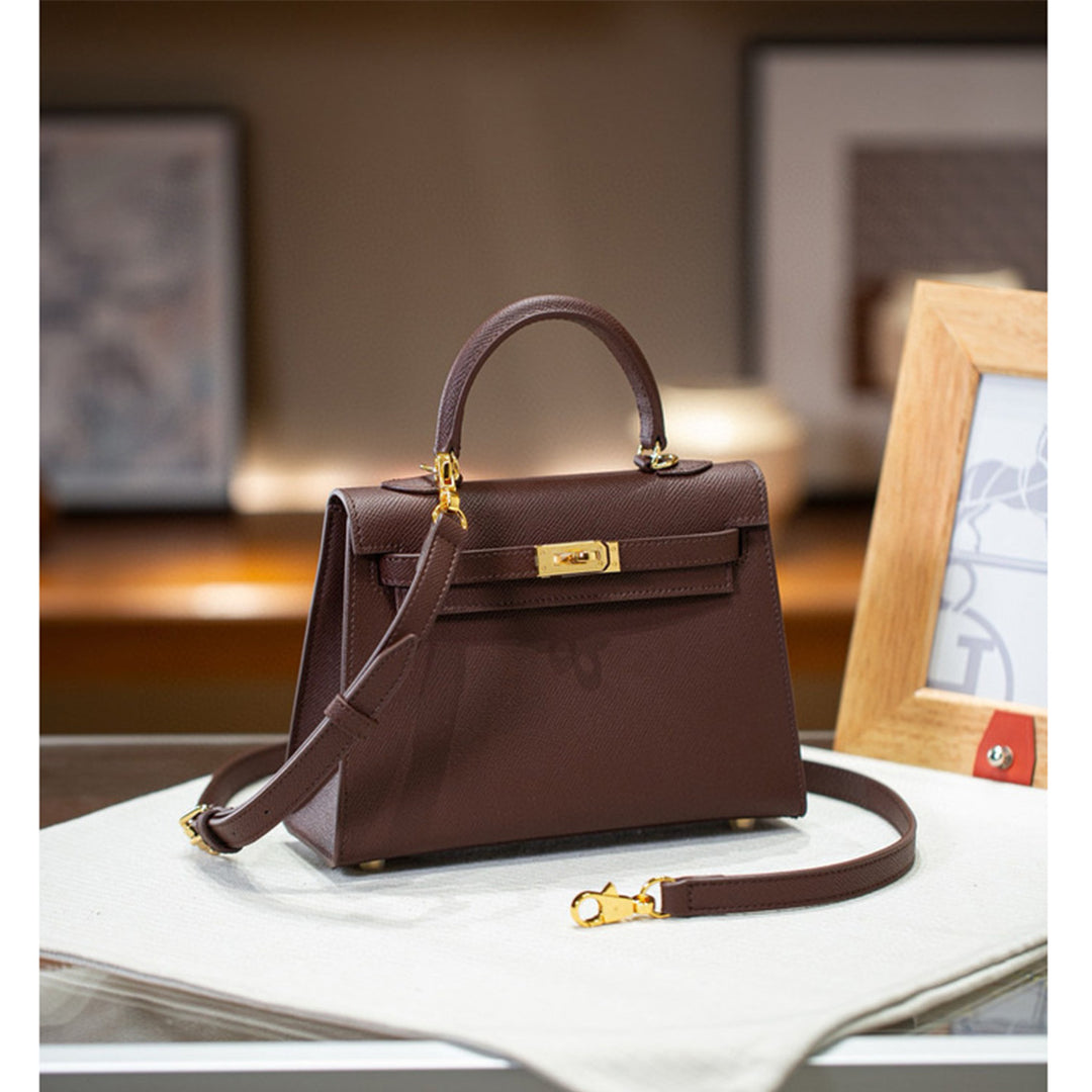 Top Grain Leather Inspired Mini Kelli 19 Handbag