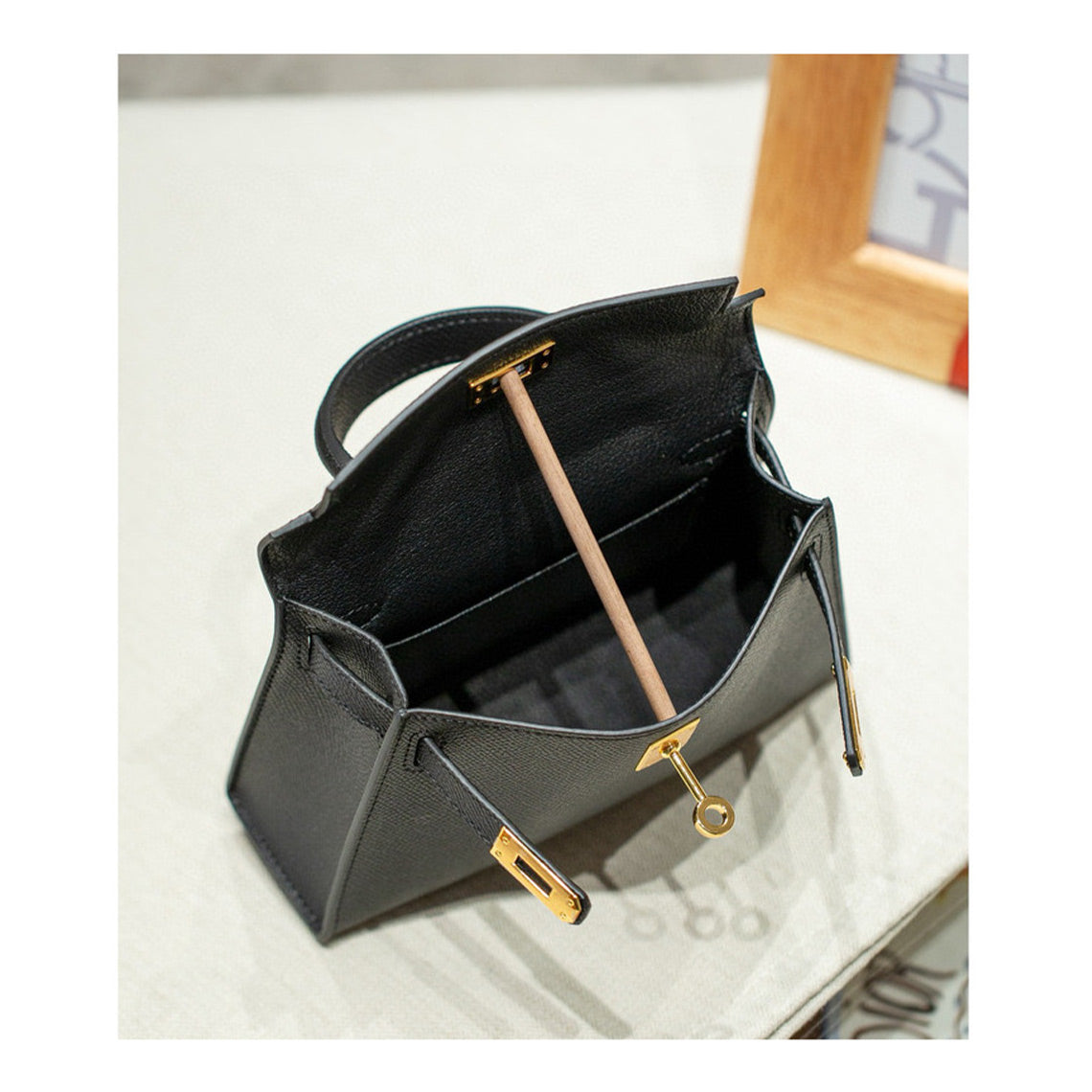 Epsom Leather Inspired Mini Kelli 19 Bag | Designer Handbag