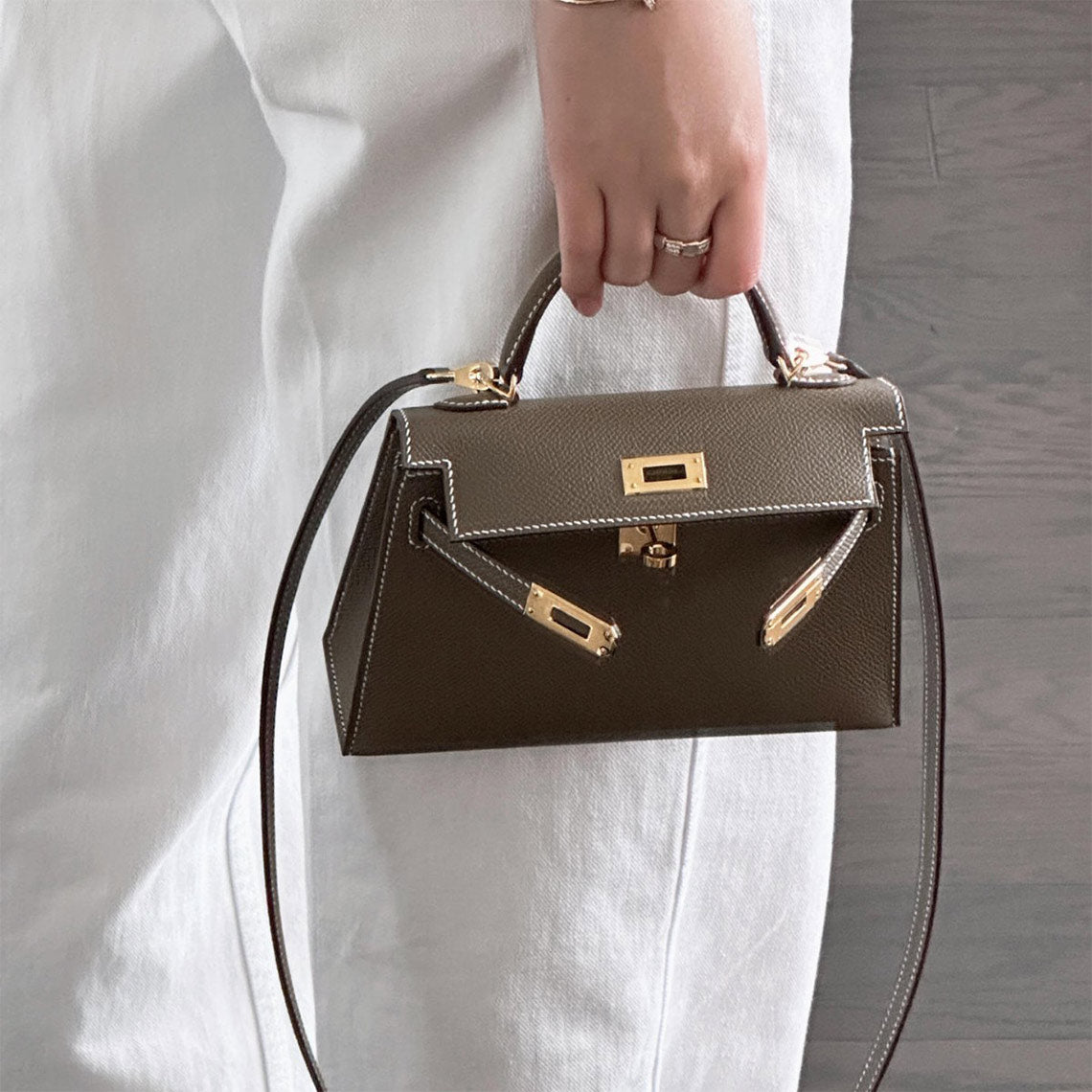 Epsom Leather Inspired Mini Kelli 19 Bag | Designer Handbag