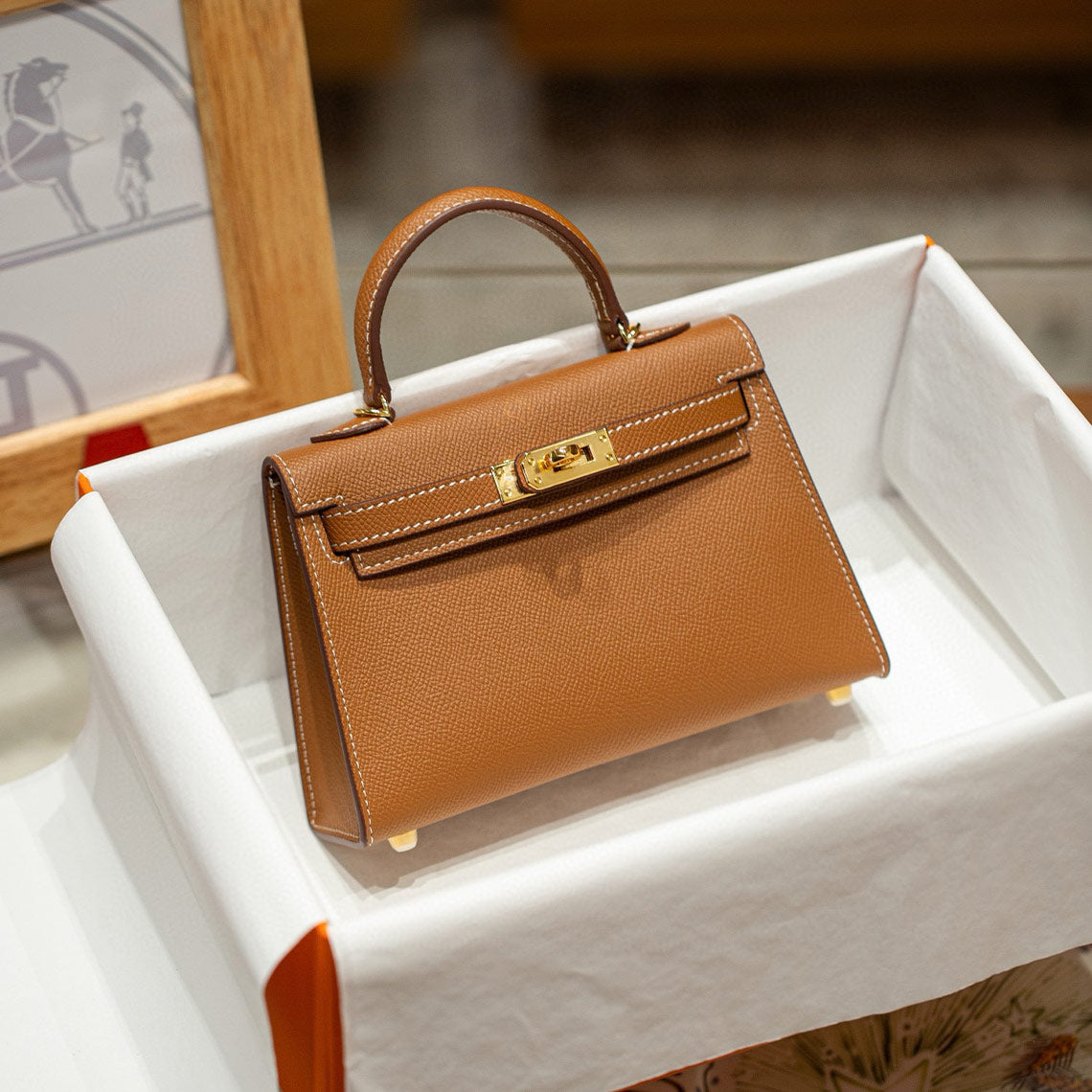 Epsom Leather Inspired Mini Kelli 19 Bag | Designer Handbag