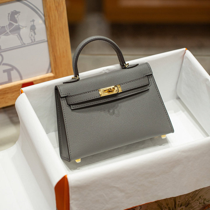 Top Grain Leather Inspired Mini Kelli 19 Handbag