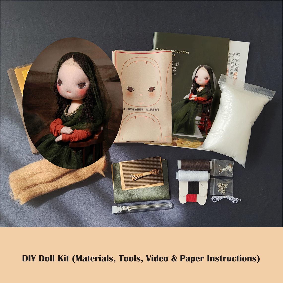 Mona Lisa Plush Doll DIY Making Kit | Creative Crafts - POPSEWING®