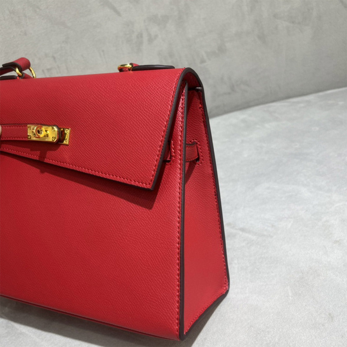 Red Leather Kelly Bag Dupe