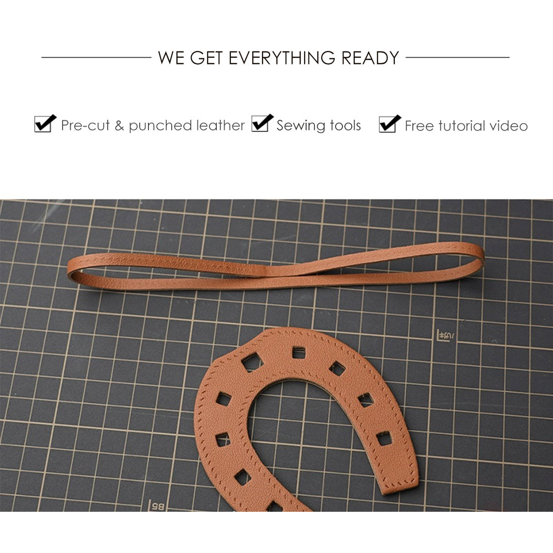 Paddock Horseshoe Leather Bag Charm DIY Kit | Handmade Luxury