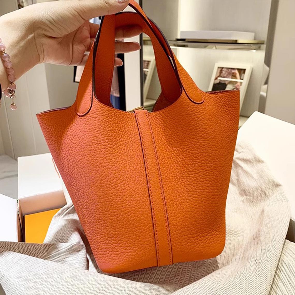 【マチが広く形が可愛い♪】HERMES Picotin Lock ハンドバッグ Leather Inspired Picotin Handbag | Designer Leather Handbags