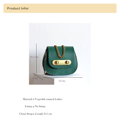 Green Leather Bag | Saddle Bag Size