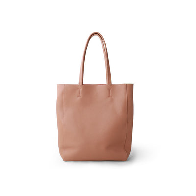 Pink Slim Tote Bag | Genuine Leather Tote Handbag