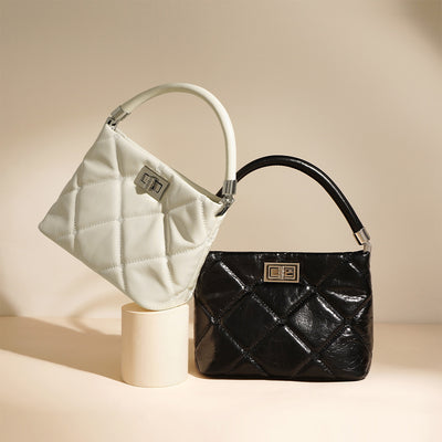 Quilted Leather Women Small Handbag