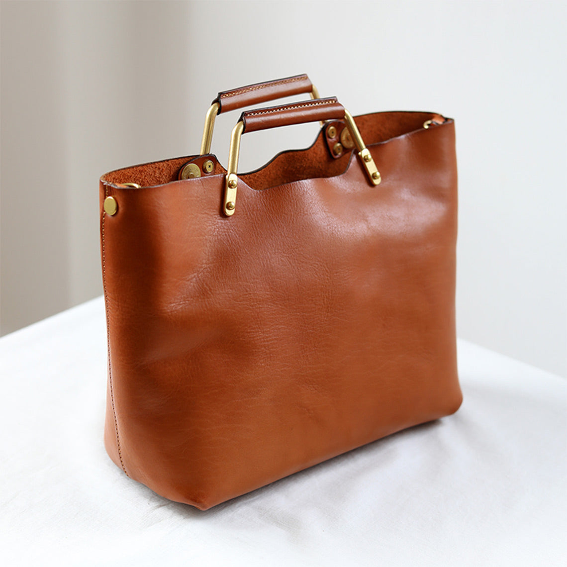 Vegetable Tanned Leather Tote Handbag | Work Tote Bags – POPSEWING®