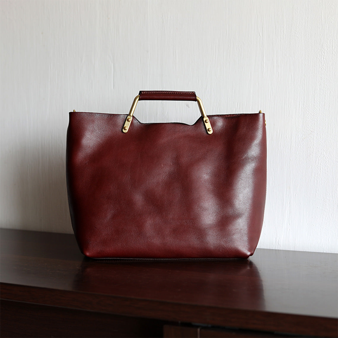 Vegetable Tanned Leather Large Handbag | Women Work Tote - POPSEWING®