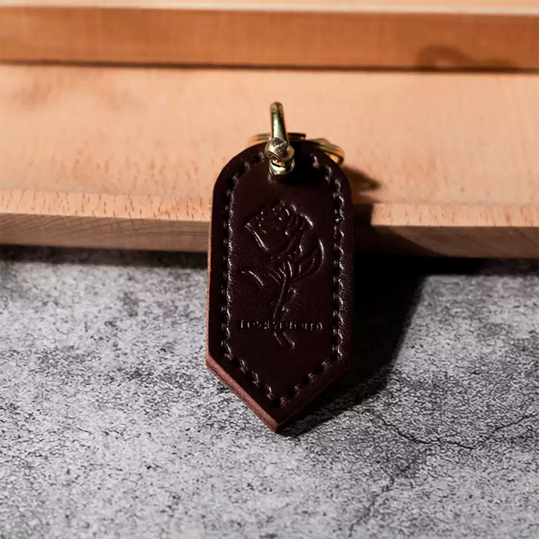 Handmade Real Leather Keychain with Solid Brass - POPSEWING®