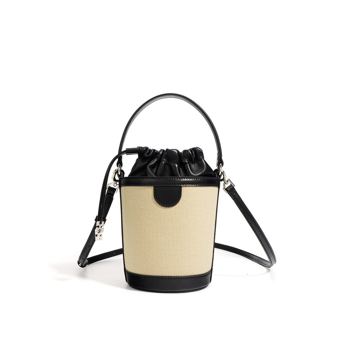 Leather Straw Drawstring Bucket Bag Women Crossbody Bag – POPSEWING®