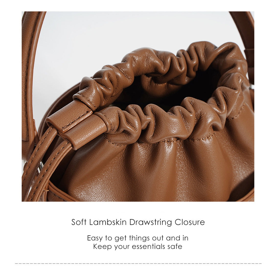 Leather Straw Drawstring Bucket Bag Women Crossbody Bag – POPSEWING®